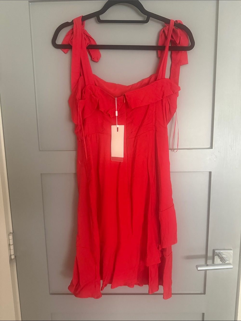 Endless Rose Red Tie-Shoulder Ruffle Dress - Picture 2 of 6